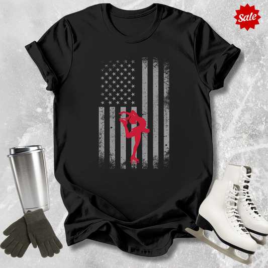 Grunge American Flag Skater T-Shirt