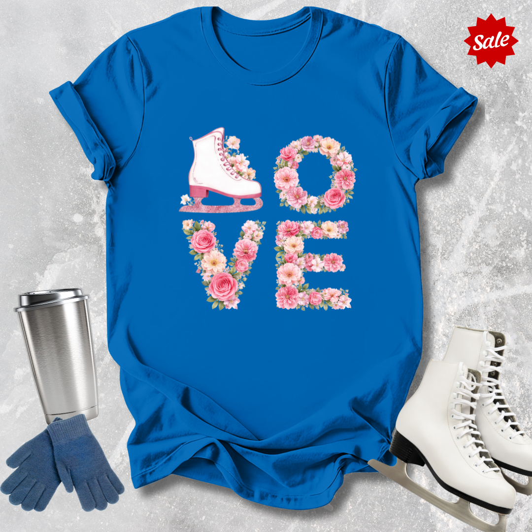 Love Skates Floral Kids T‑Shirt
