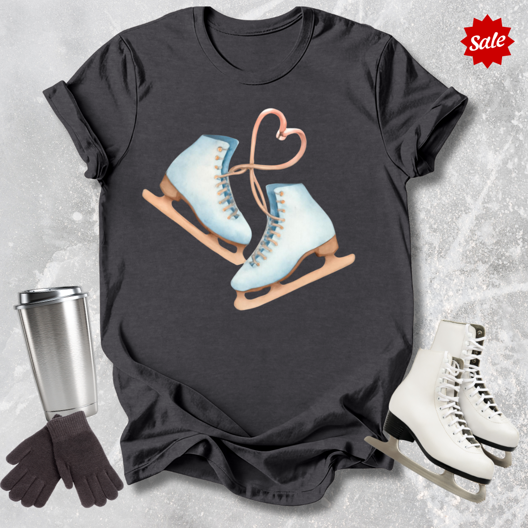 Figure Skates Heart Kids T-Shirt