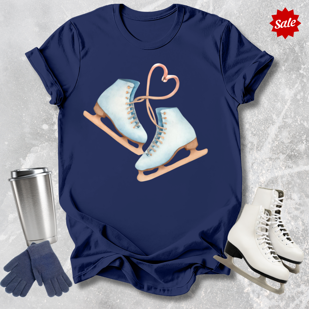 Figure Skates Heart Kids T-Shirt