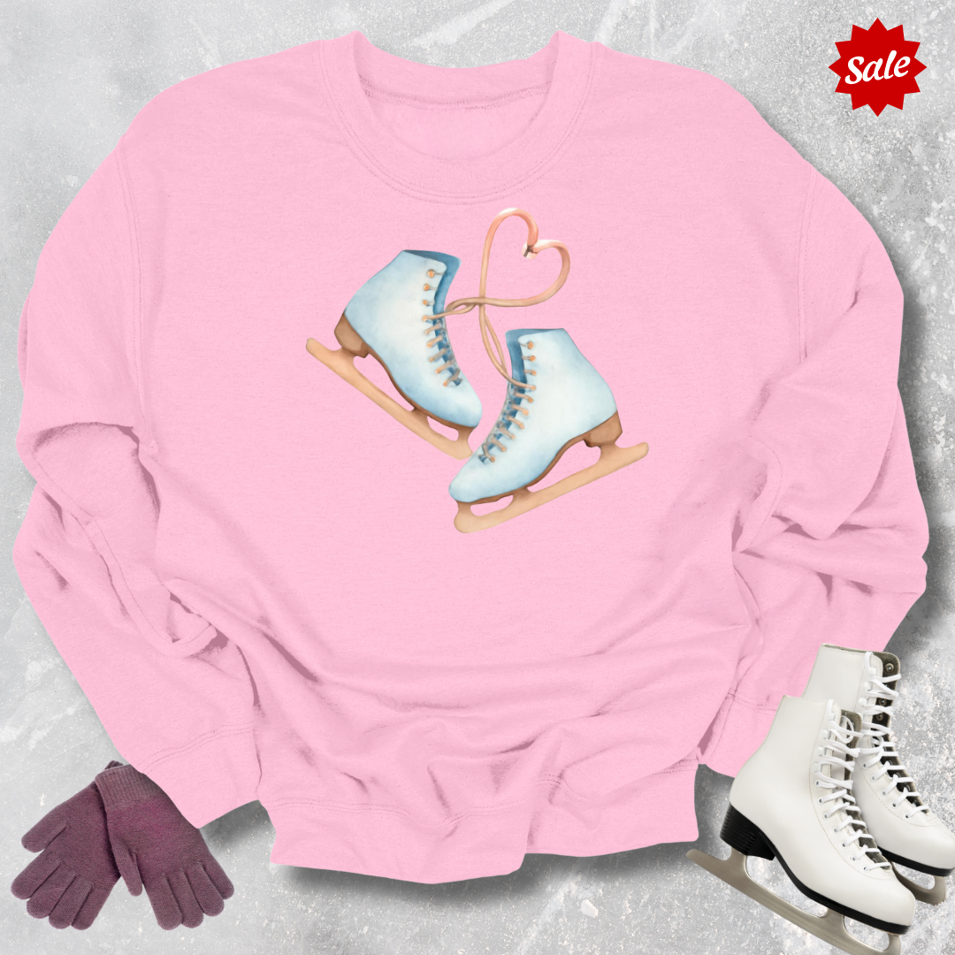 Figure Skates Heart Sweatshirt
