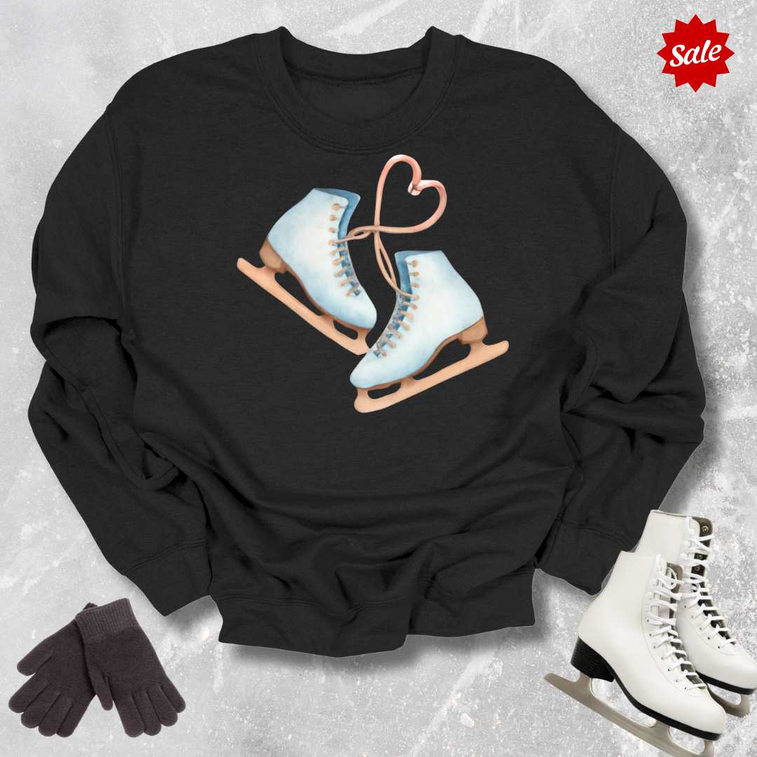 Figure Skates Heart Sweatshirt