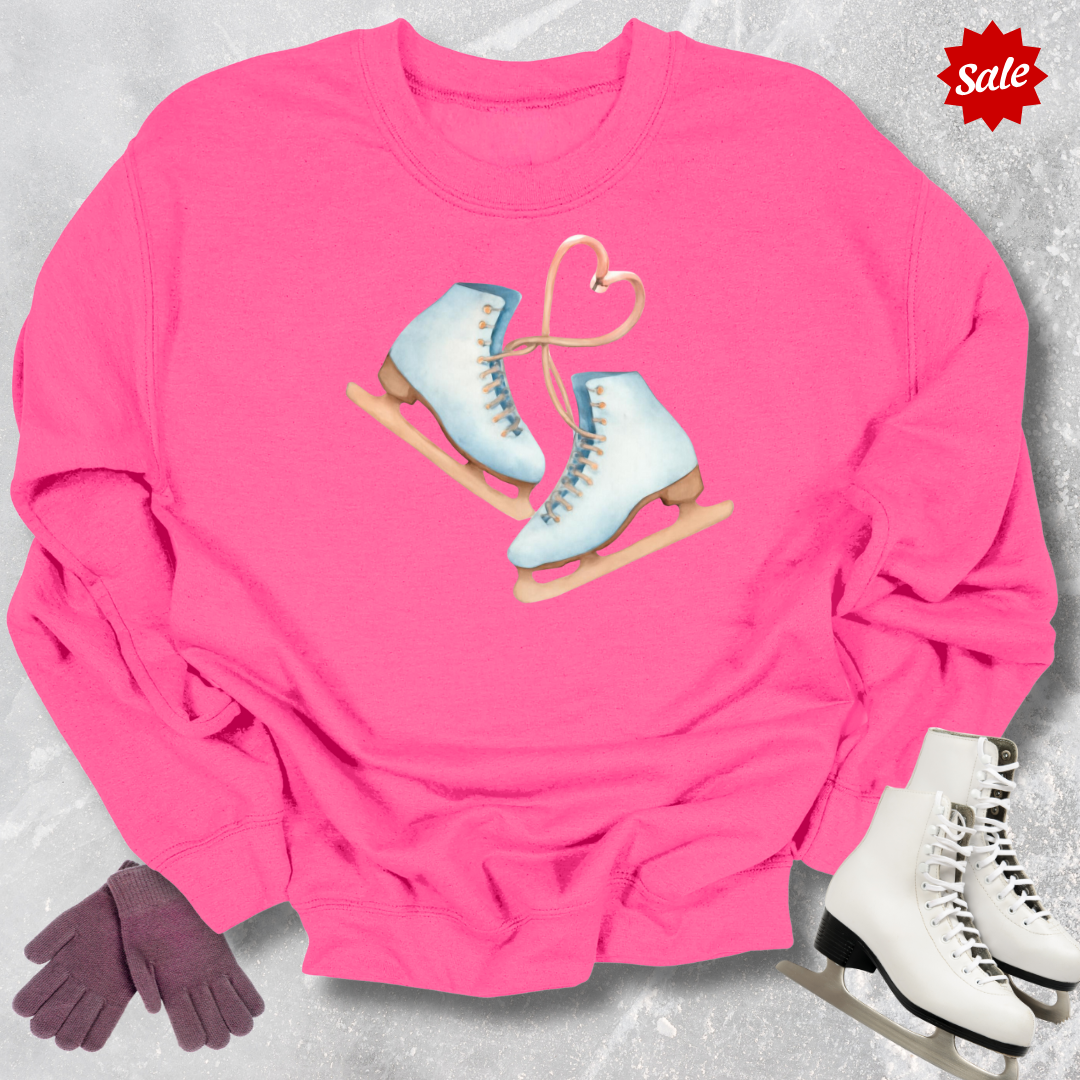 Figure Skates Heart Sweatshirt