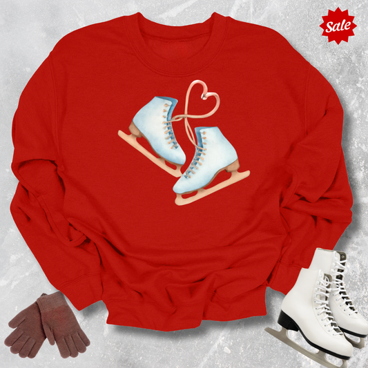 Figure Skates Heart Kids Sweatshirt