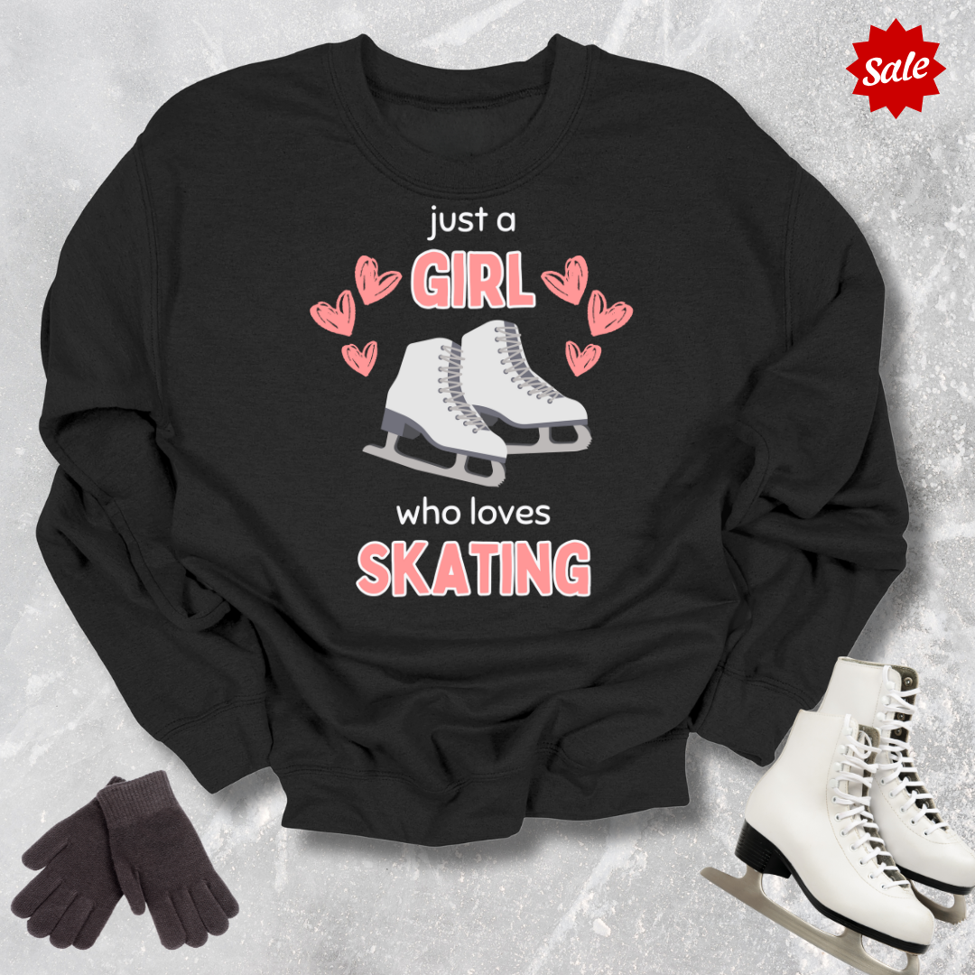 Just a Girl Who Loves Skating Kids Sweatshirt