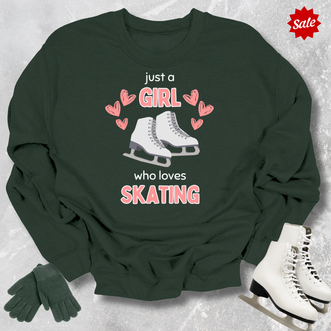 Just a Girl Who Loves Skating Kids Sweatshirt