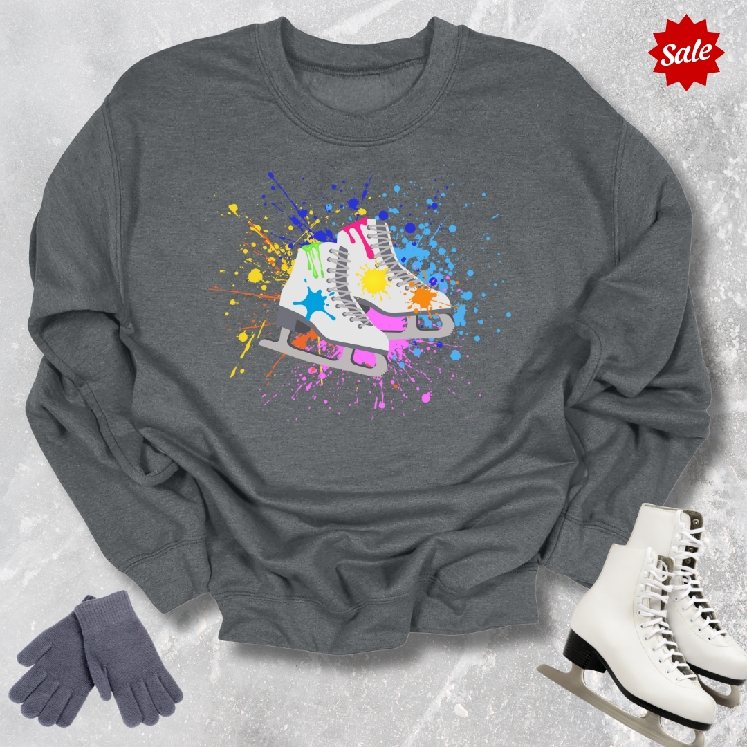 Paint Splatter Skates Kids Sweatshirt