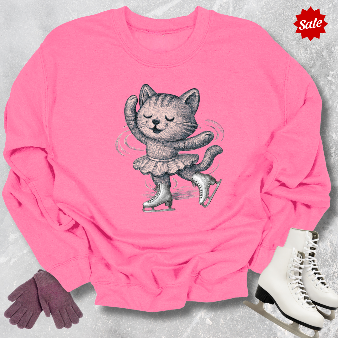 Skating Kitten Kids Sweatshirt