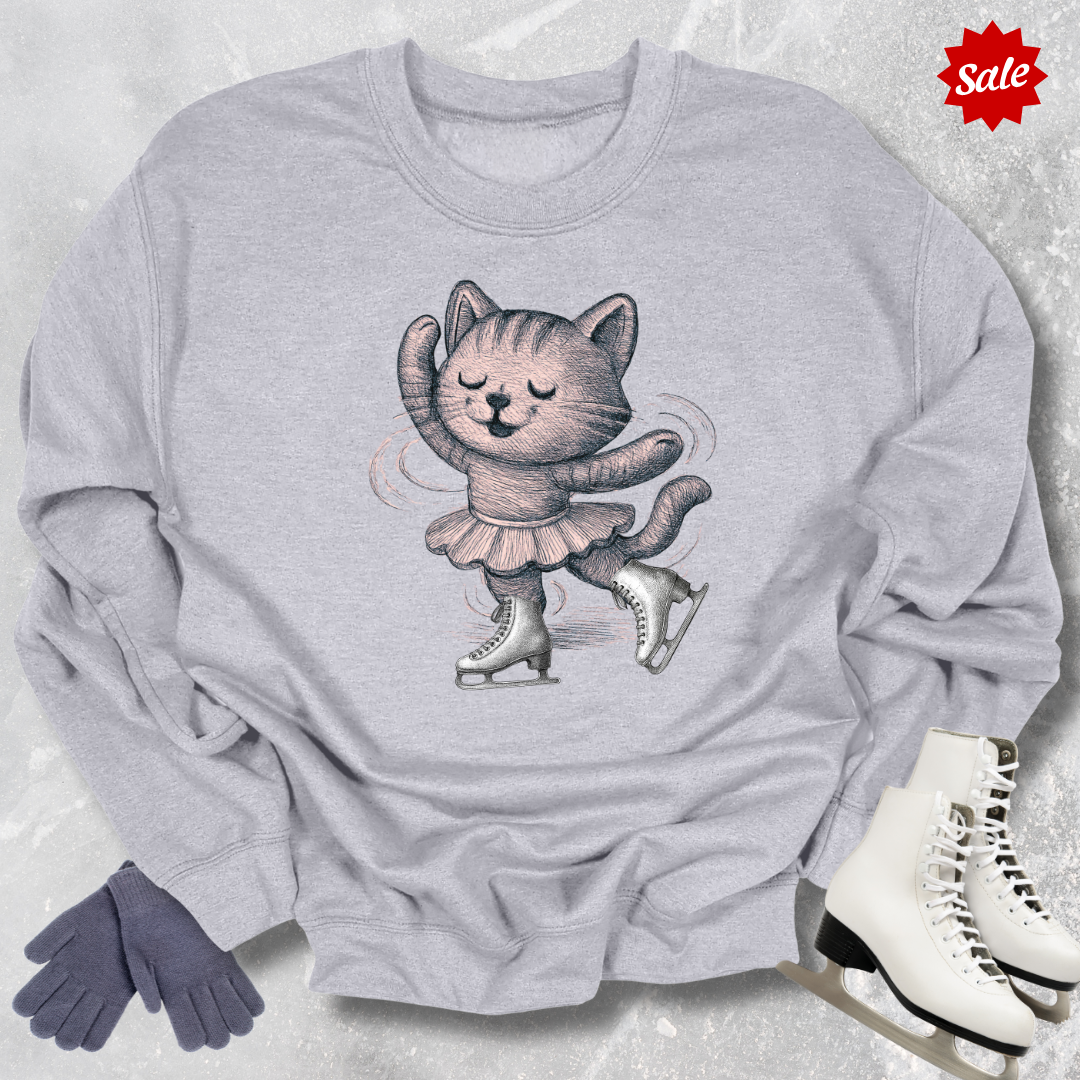 Skating Kitten Kids Sweatshirt