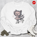Skating Kitten Kids Sweatshirt