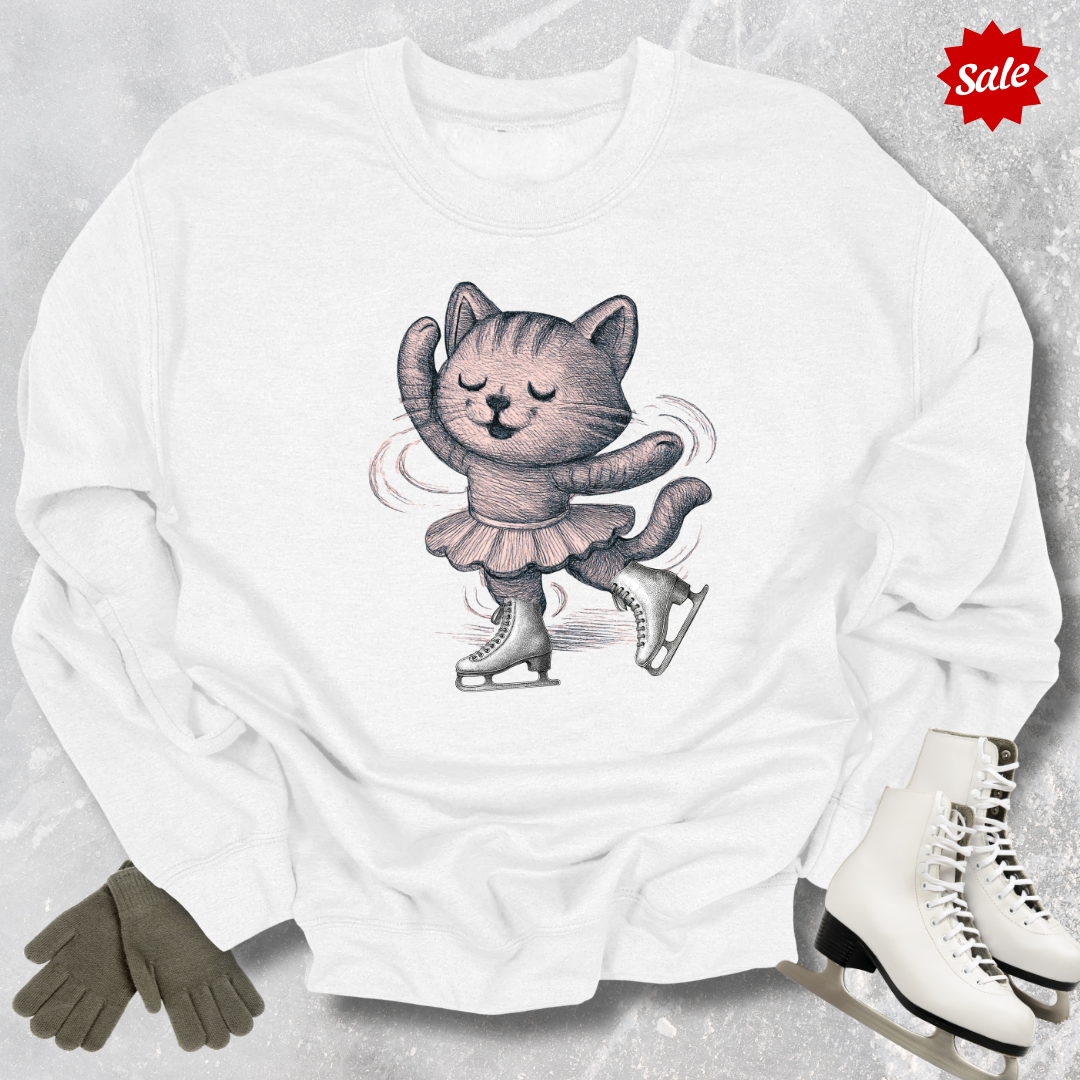 Skating Kitten Kids Sweatshirt