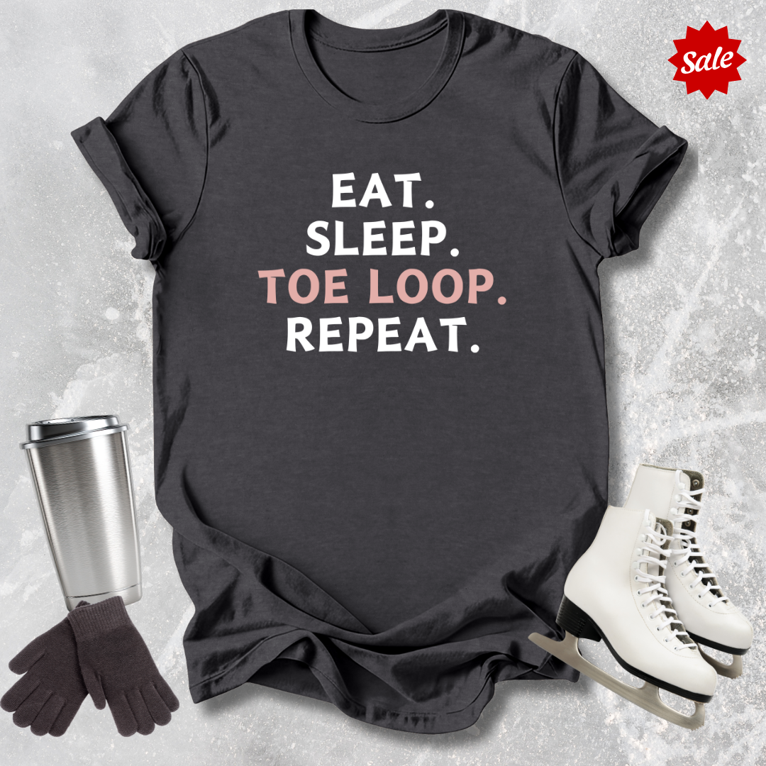 Eat Sleep Toe Loop Repeat Kids T-Shirt