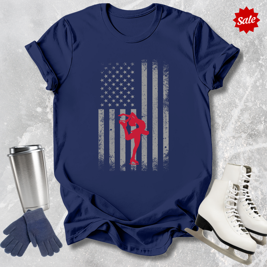 Grunge American Flag Skater T-Shirt