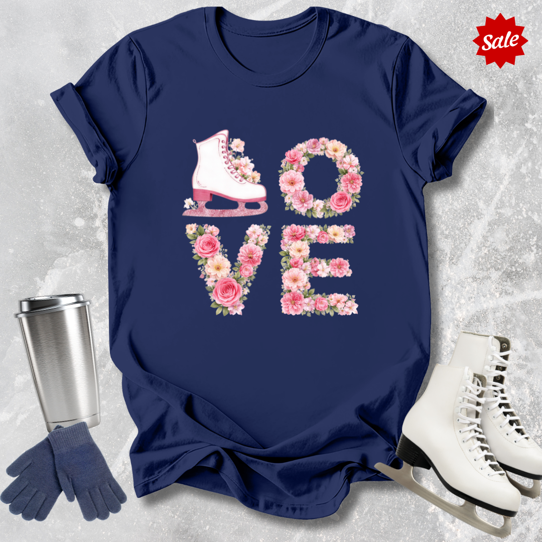 Love Skates Floral Kids T‑Shirt