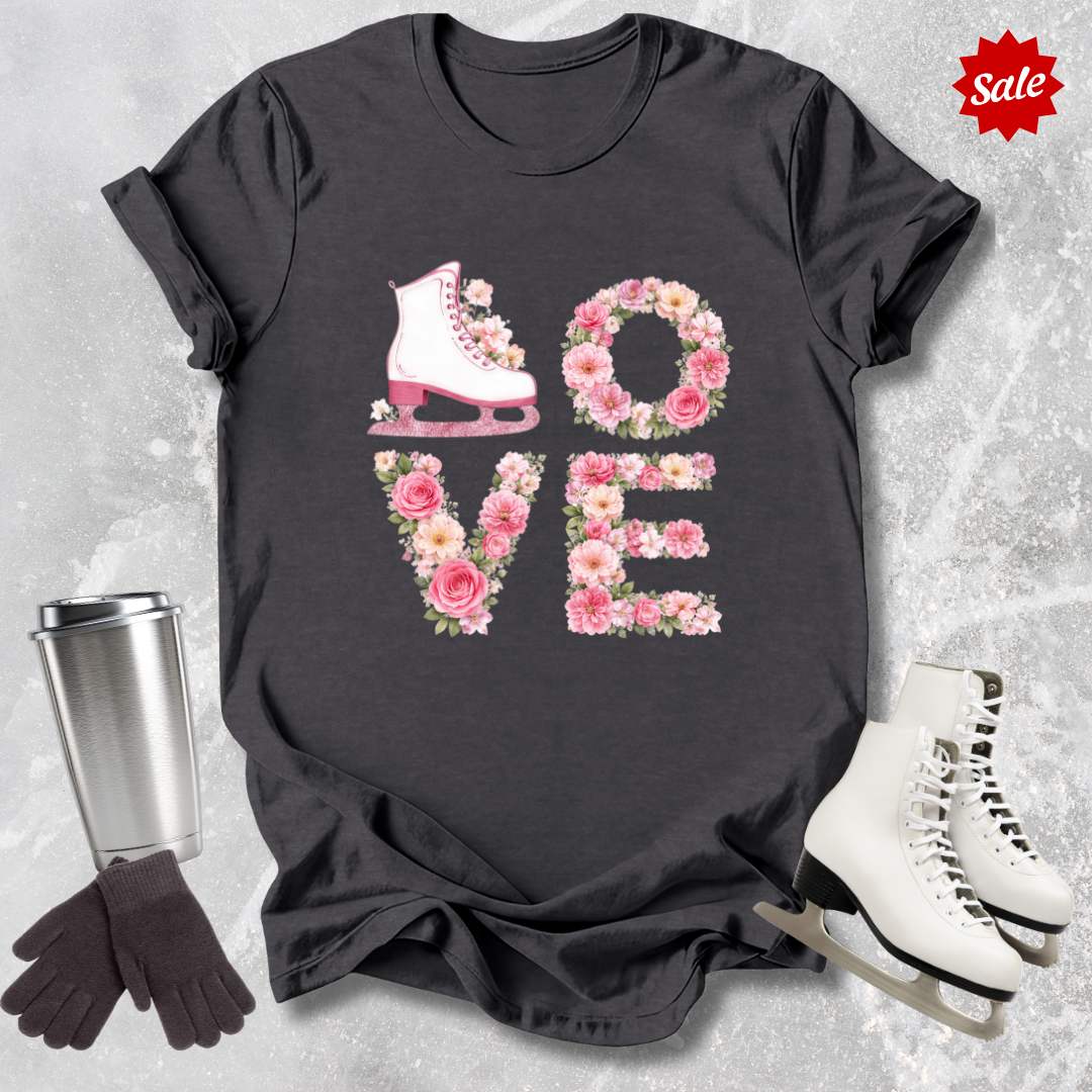 Love Skates Floral Kids T‑Shirt