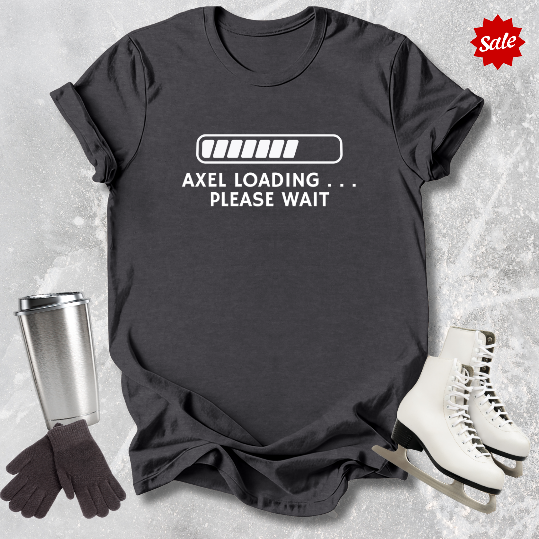 Black t-shirt with 'Axel loading.