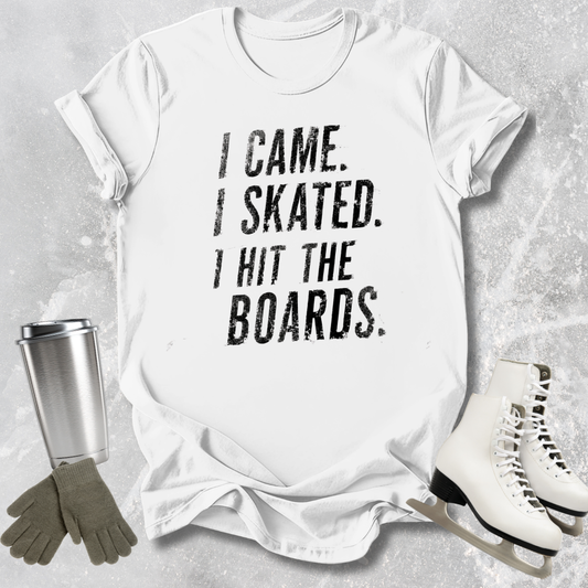 White t-shirt with 'I Came. I Skated.